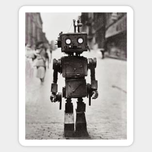 Portrait of a Robot Taken in London 1920s Collage Sticker